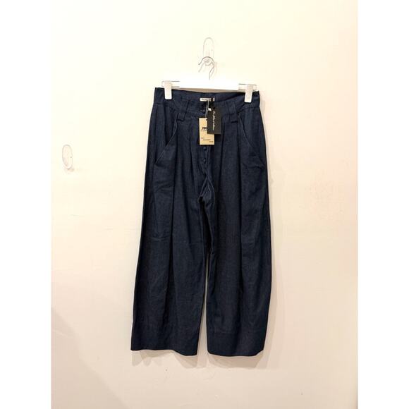 NWT Les Filles D'ailleurs High Rise Wide Leg Palazoo Jeans Dark Blue Women's S - Picture 1 of 5